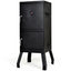 Vertical 2-Tier Outdoor Barbeque Grill with Temperature Gauge Black