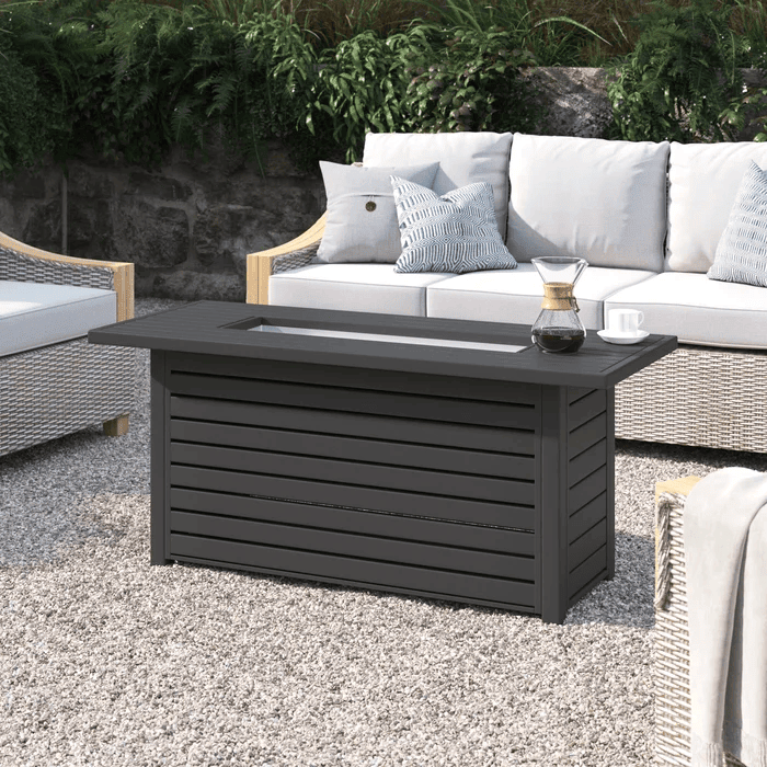 24" H x 54" W Steel Outdoor Fire Pit Table with Lid as Pic