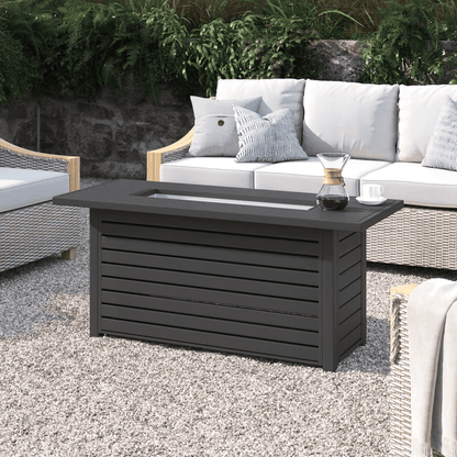 24" H x 54" W Steel Outdoor Fire Pit Table with Lid as Pic