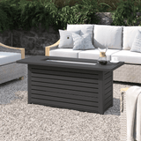 24" H x 54" W Steel Outdoor Fire Pit Table with Lid as Pic