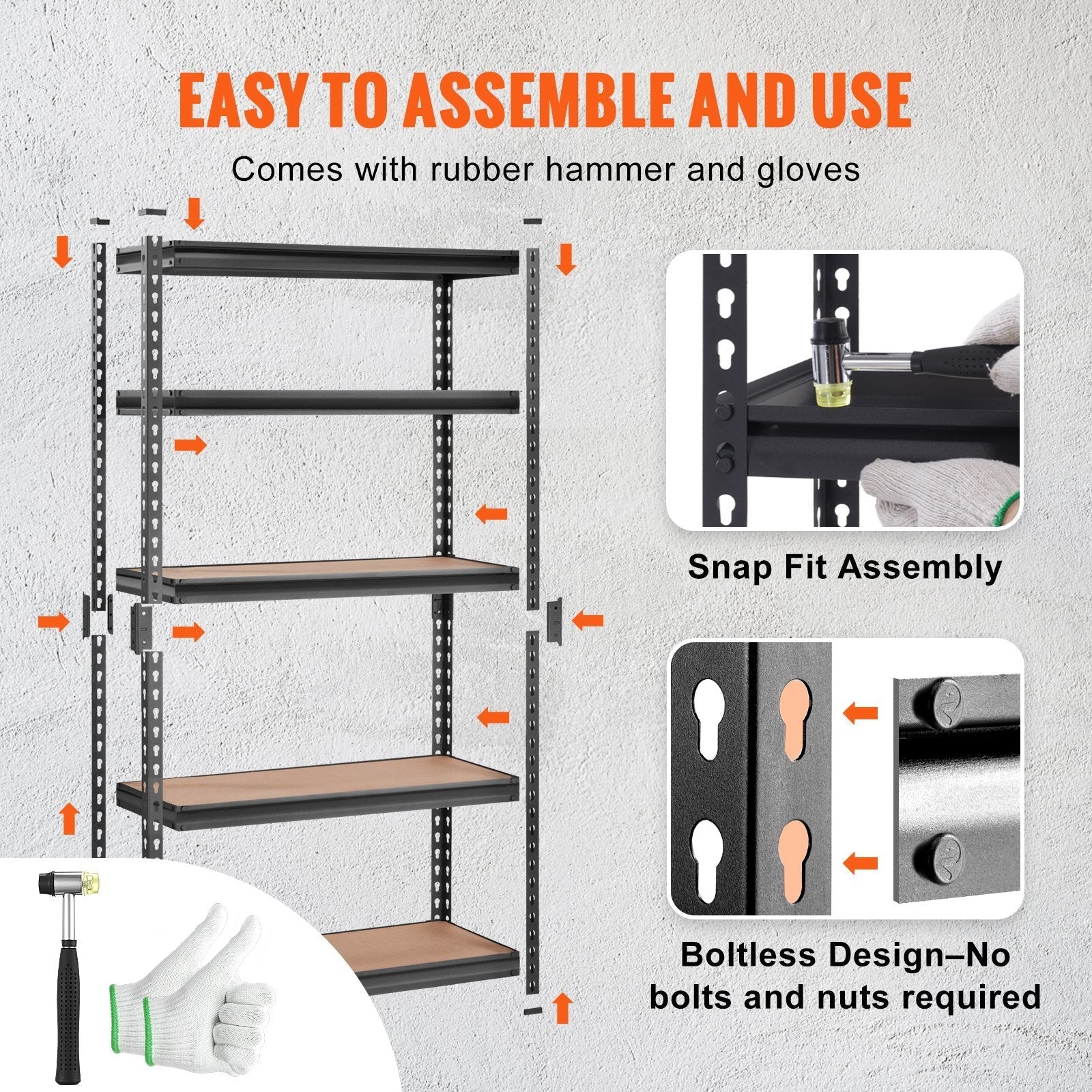 5-Tier Adjustable Heavy Duty Garage Shelving Unit