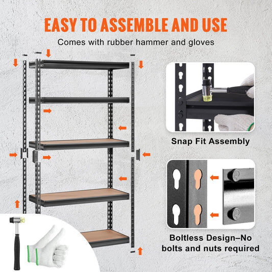 5-Tier Adjustable Heavy Duty Garage Shelving Unit