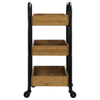Portable Storage Cart with 3 Removable Bamboo Trays