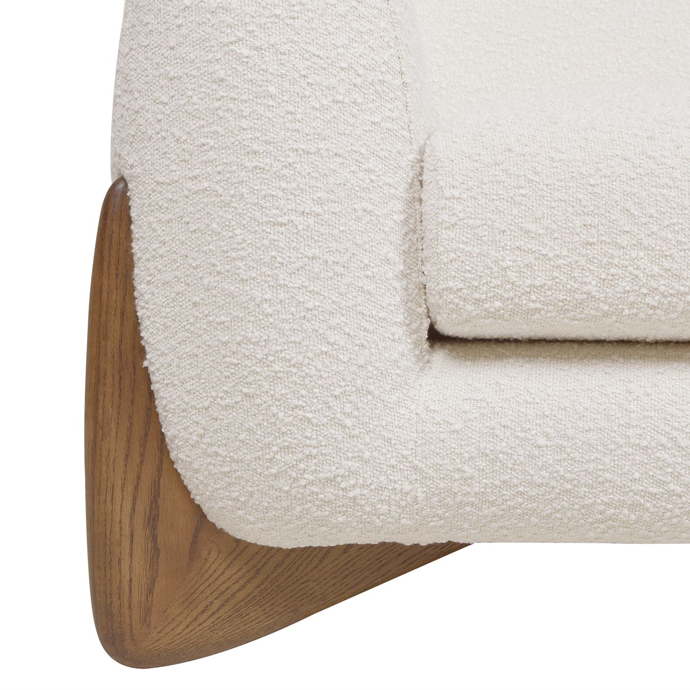 Alpine 44" Sherpa Arm Chair, Ivory White Boucle