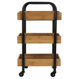 Portable Storage Cart with 3 Removable Bamboo Trays