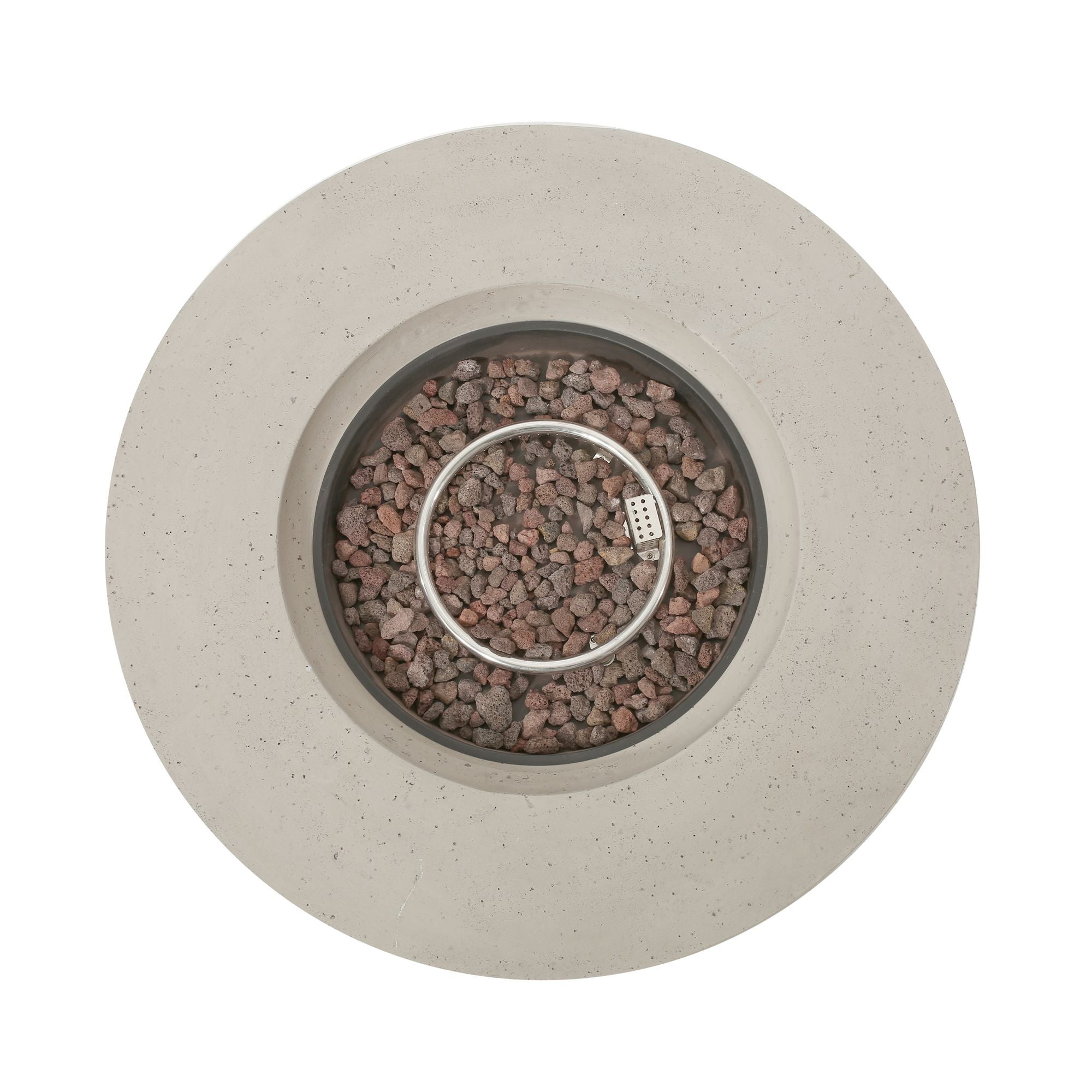 Outdoor 50,000 BTU Round MgO Concrete Propane Fire Pit, Light Grey (Tank Cover not Included)