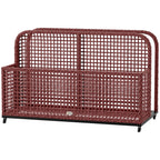 Rattan Pool Float Storage Organizer with Wheels, Mixed Brown Brown