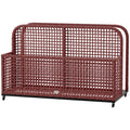 Rattan Pool Float Storage Organizer with Wheels, Mixed Brown Brown