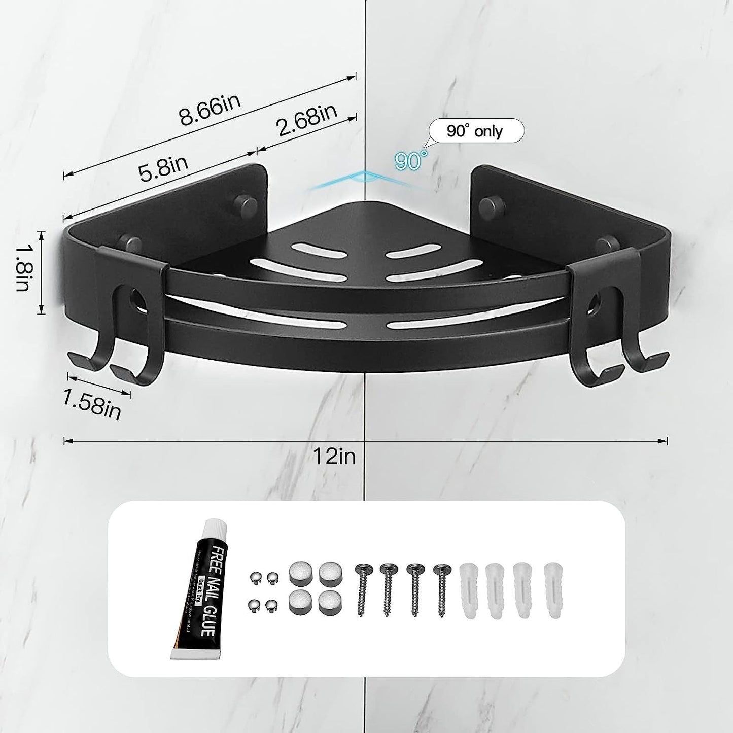 Shower Corner Shelf Caddy 2 Pack