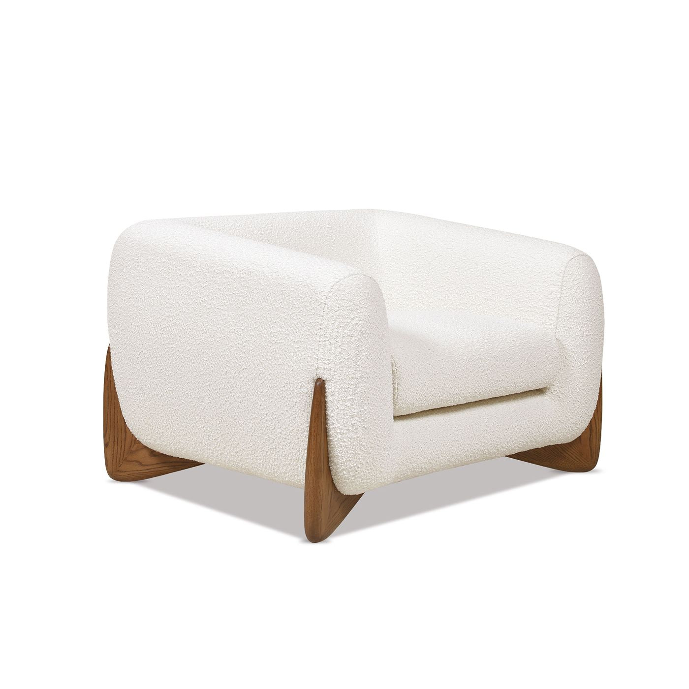 Alpine 44" Sherpa Arm Chair, Ivory White Boucle