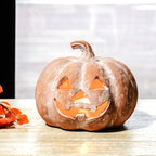 Orange Terracotta Jack-O-Lantern Pumpkins | 2 Sizes Small