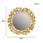 Eden Gingko Leaf Round Wall Mirror 30.5”