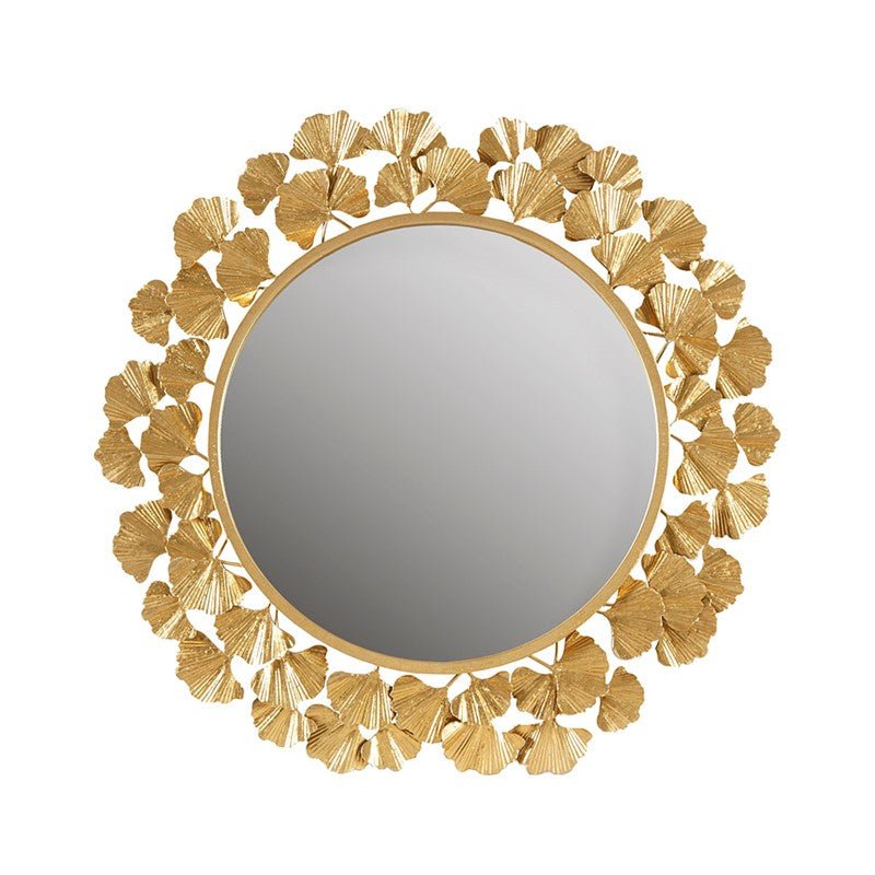 Eden Gingko Leaf Round Wall Mirror 30.5”