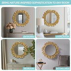 Eden Gingko Leaf Round Wall Mirror 30.5”
