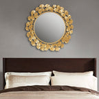 Eden Gingko Leaf Round Wall Mirror 30.5”