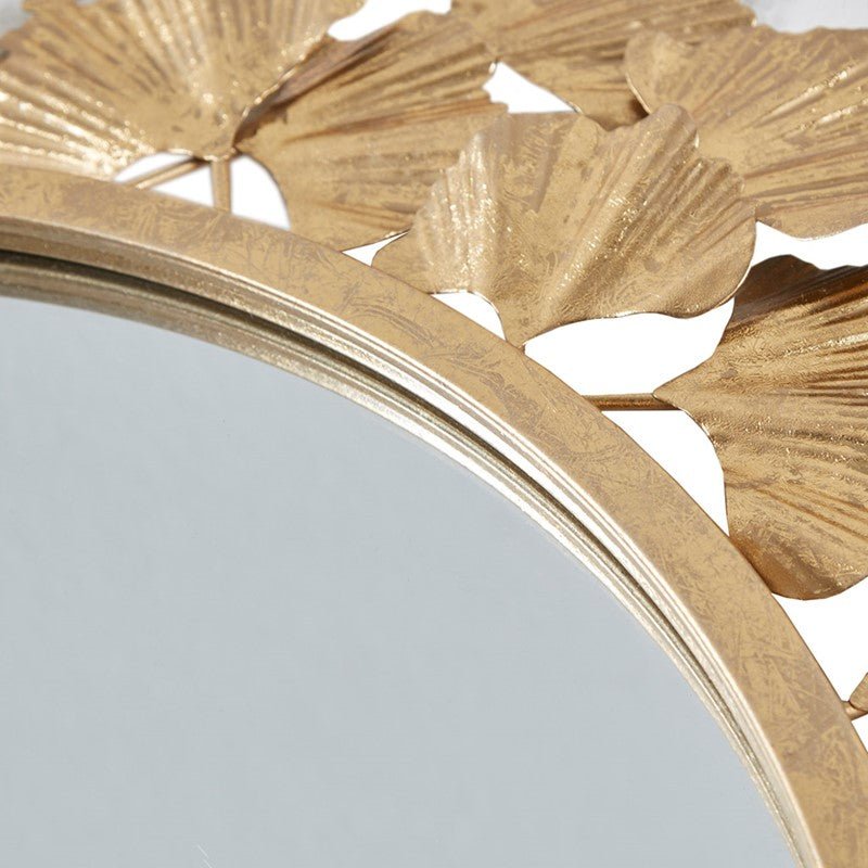 Eden Gingko Leaf Round Wall Mirror 30.5”