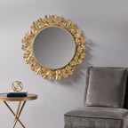 Eden Gingko Leaf Round Wall Mirror 30.5”