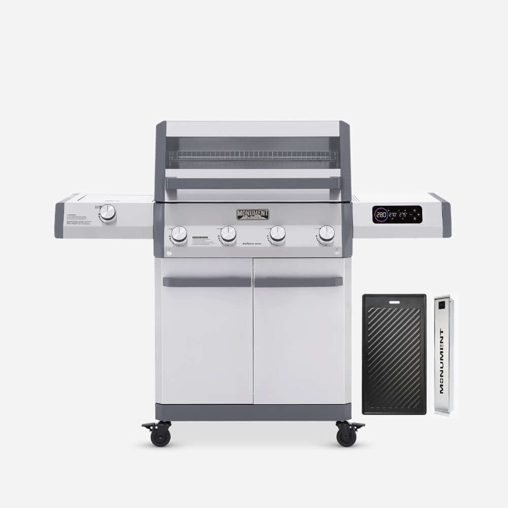 Eminence 405 | Chic Clearview® Smart Stainless Gas Grill Eminence 405 & Cast Iron Cooking Plate & Smoker Box