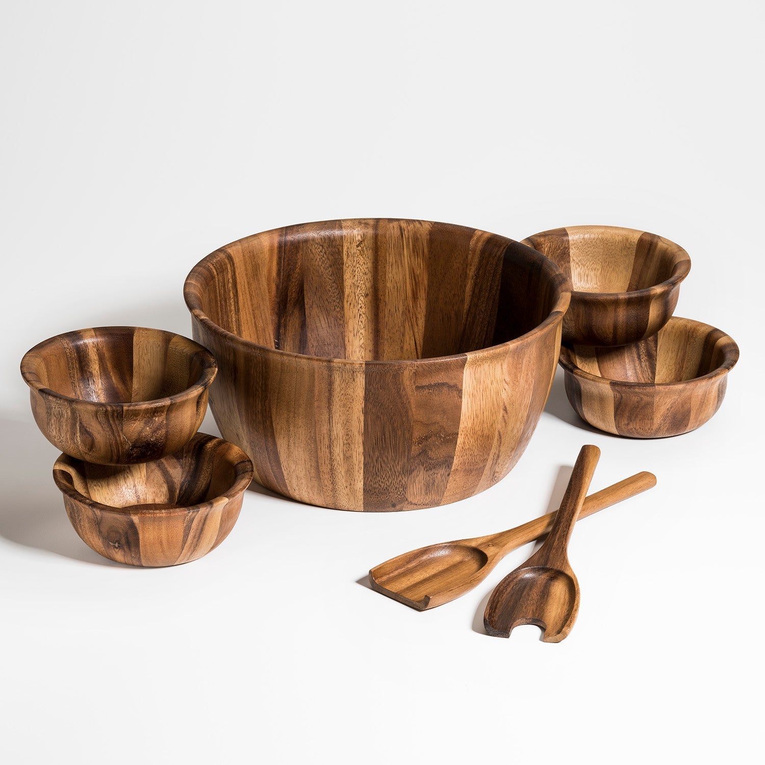 Extra Large Salad Bowl with Servers and 4 Individuals - 335C7 Secondary image