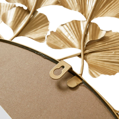 Eden Gold Gingko Leaf Round Wall Mirror 30.5"