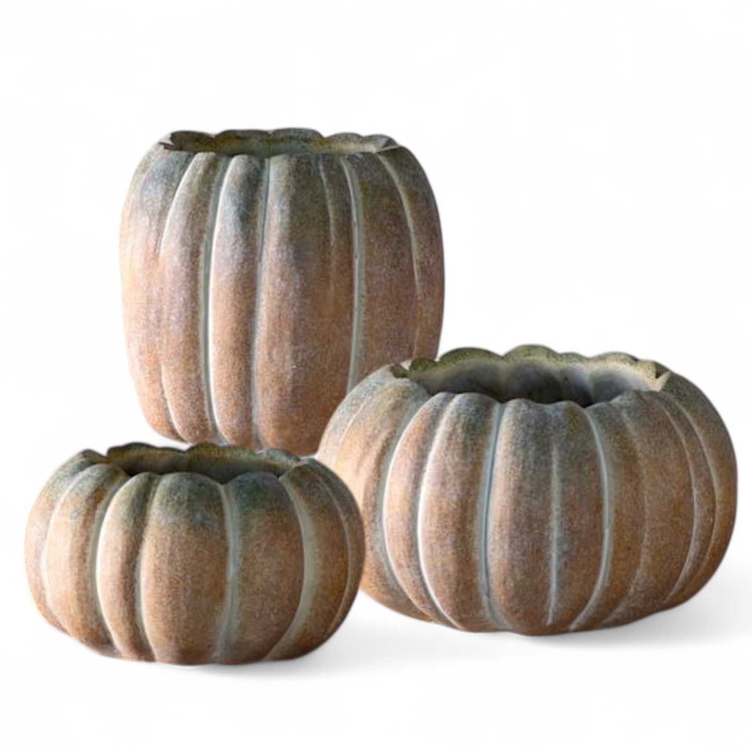 Fall Ombre Cement Pumpkin Planters | 3 Sizes Main image