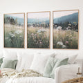 Meadow Landscape Wall Art Set of 3. Nature Prints