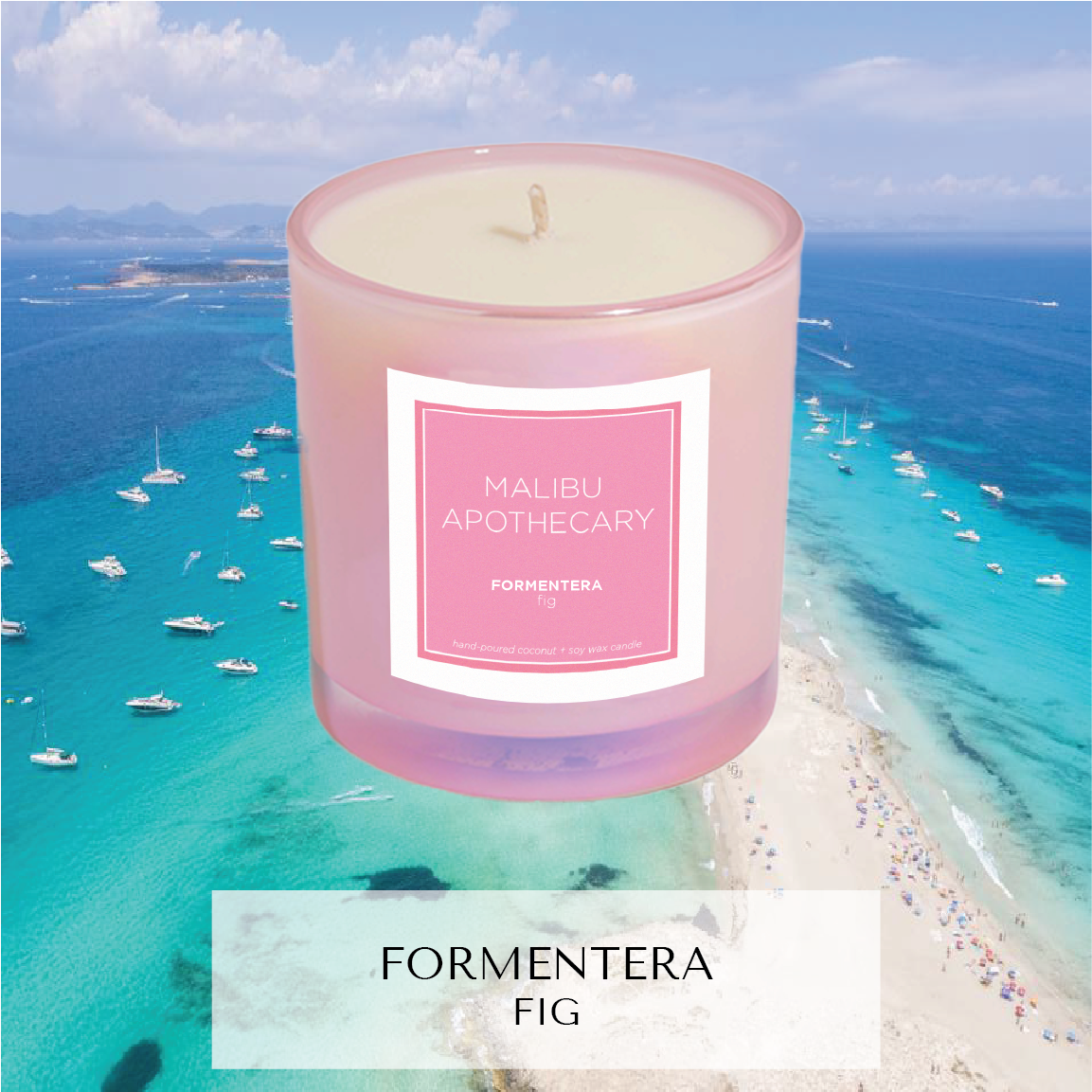 Iridescent Pink Candle Formentera