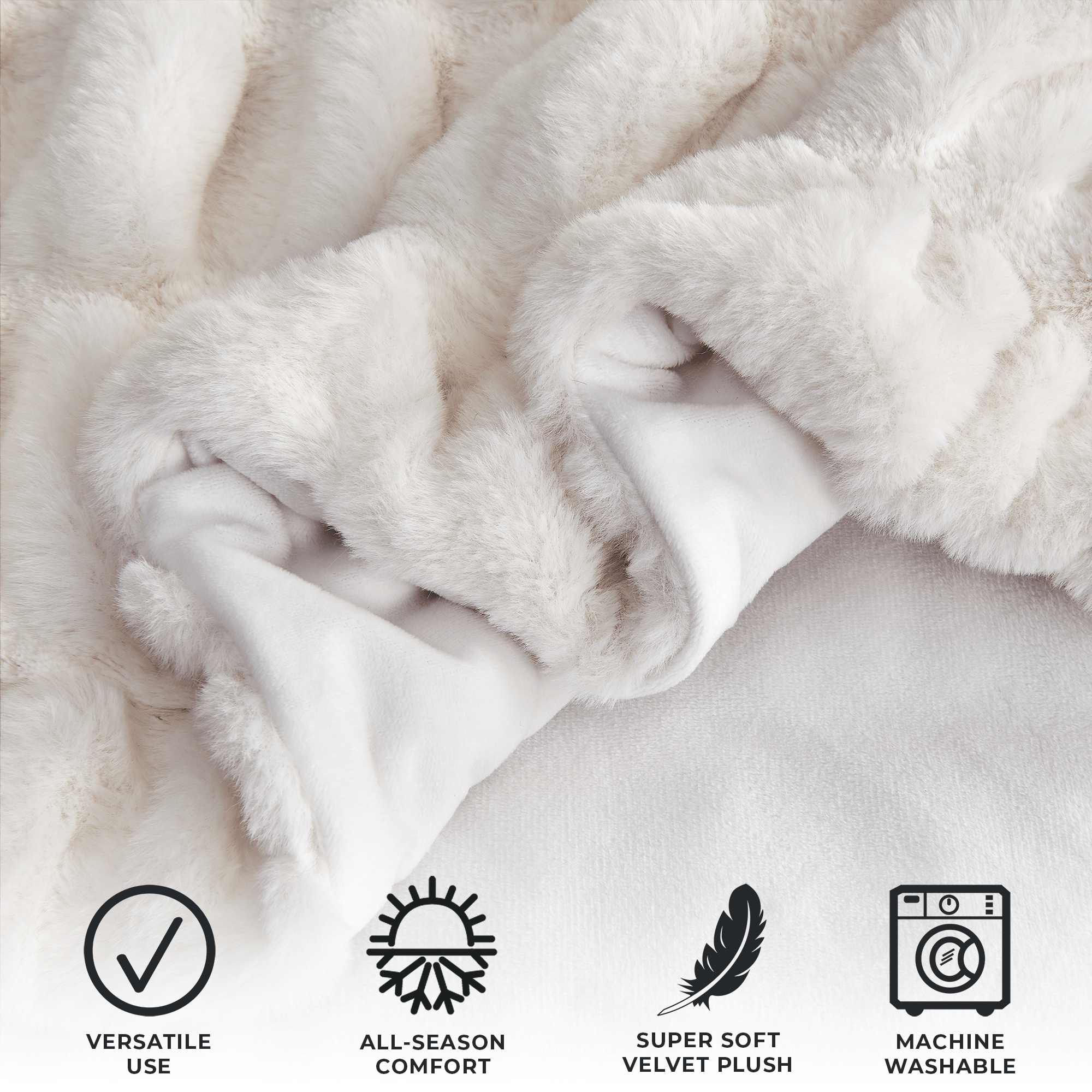 Ruched Faux Fur Throw Blanket – Alondra Collection