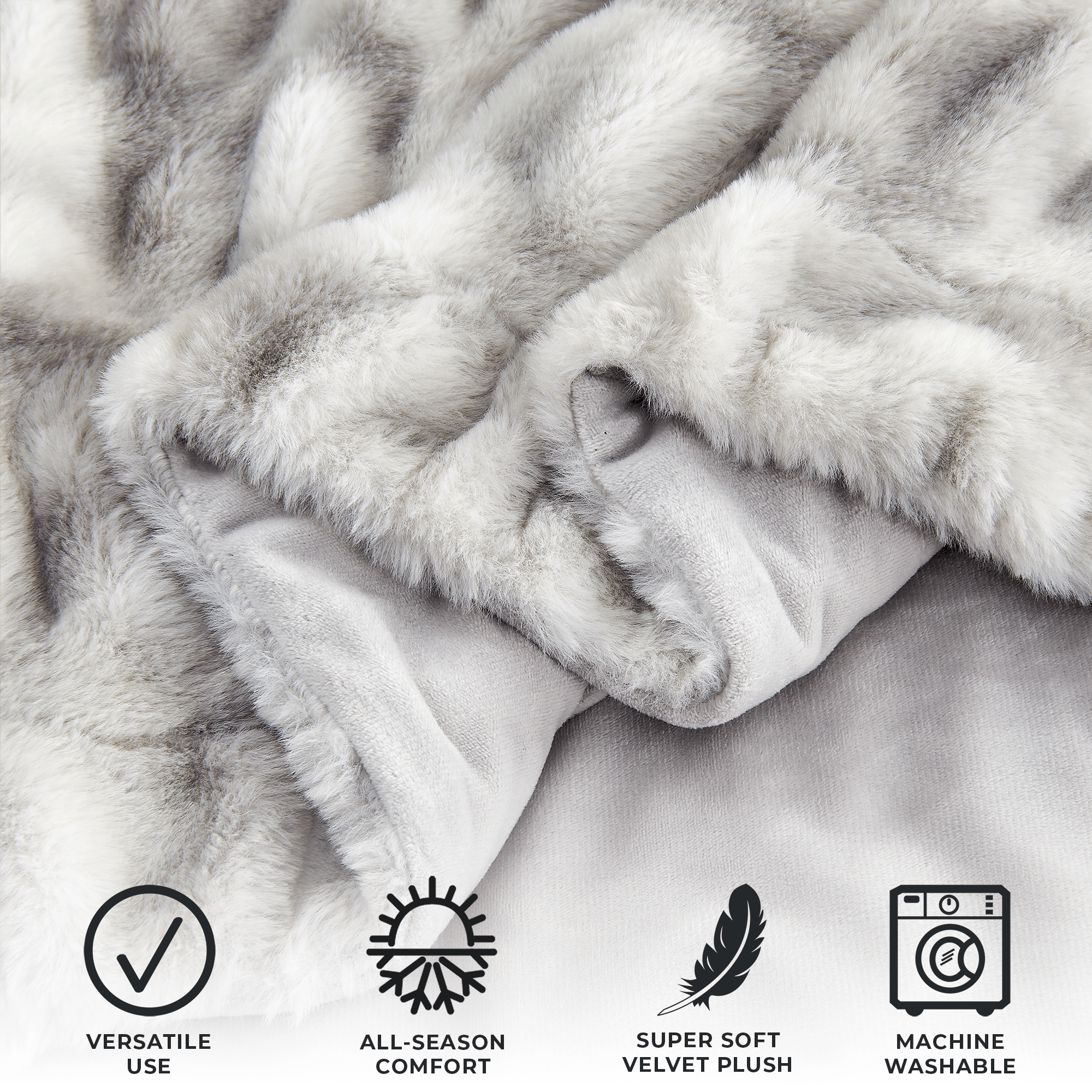 Ruched Faux Fur Throw Blanket – Alondra Collection