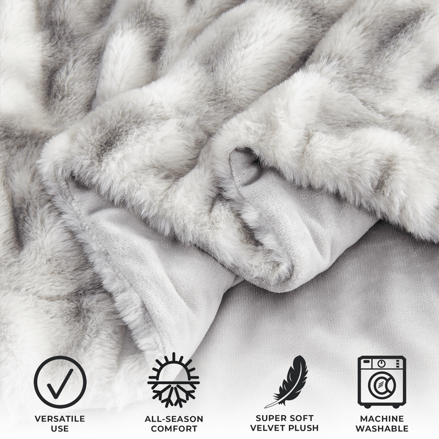 Ruched Faux Fur Throw Blanket – Alondra Collection