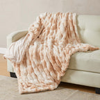 Ruched Faux Fur Throw Blanket – Alondra Collection