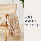 Ruched Faux Fur Throw Blanket – Alondra Collection