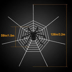 Outdoor 59inch Halloween Spider with 126 inch Tarantula