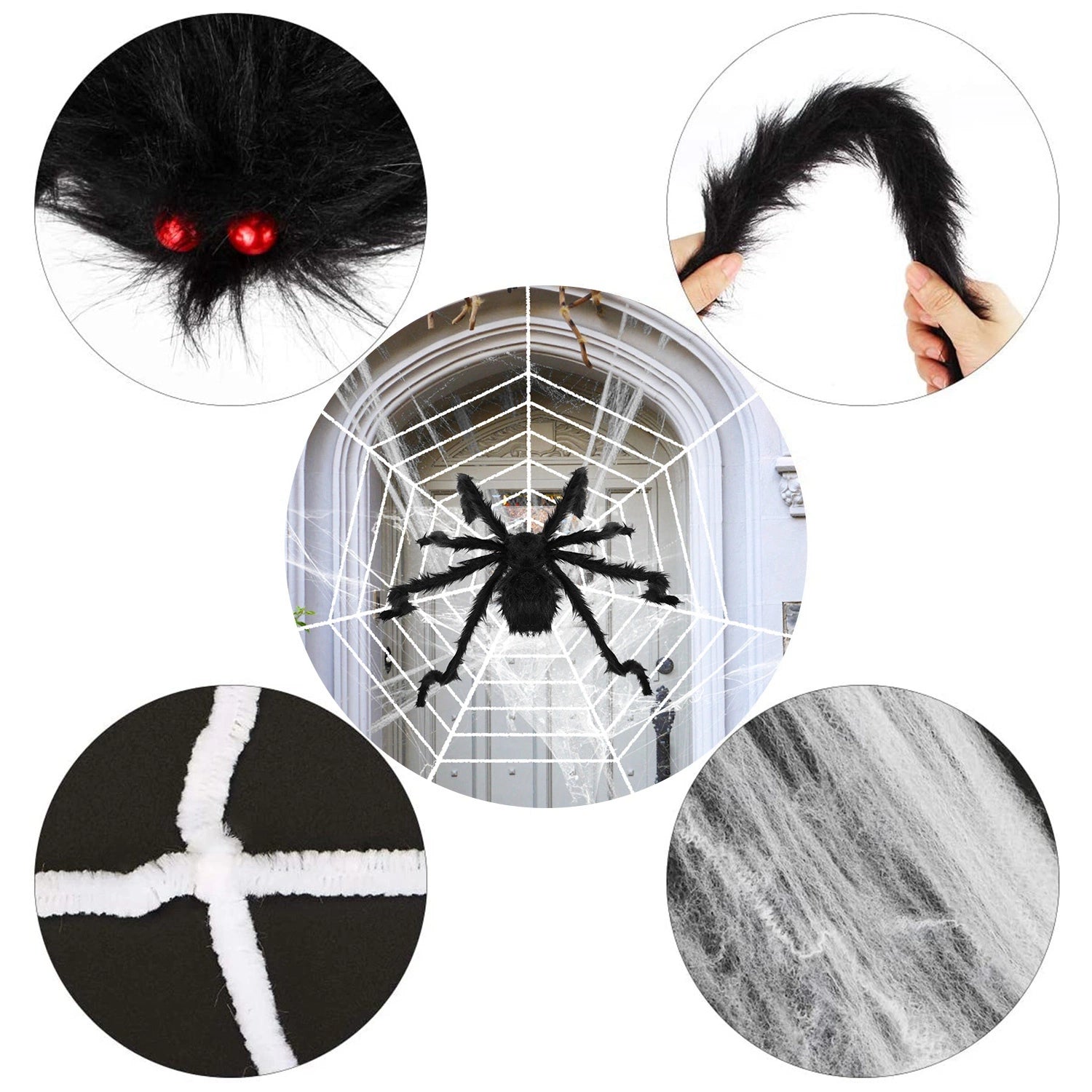 Outdoor 59inch Halloween Spider with 126 inch Tarantula