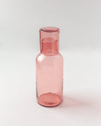 Handblown Hammered Glass Carafe Blush
