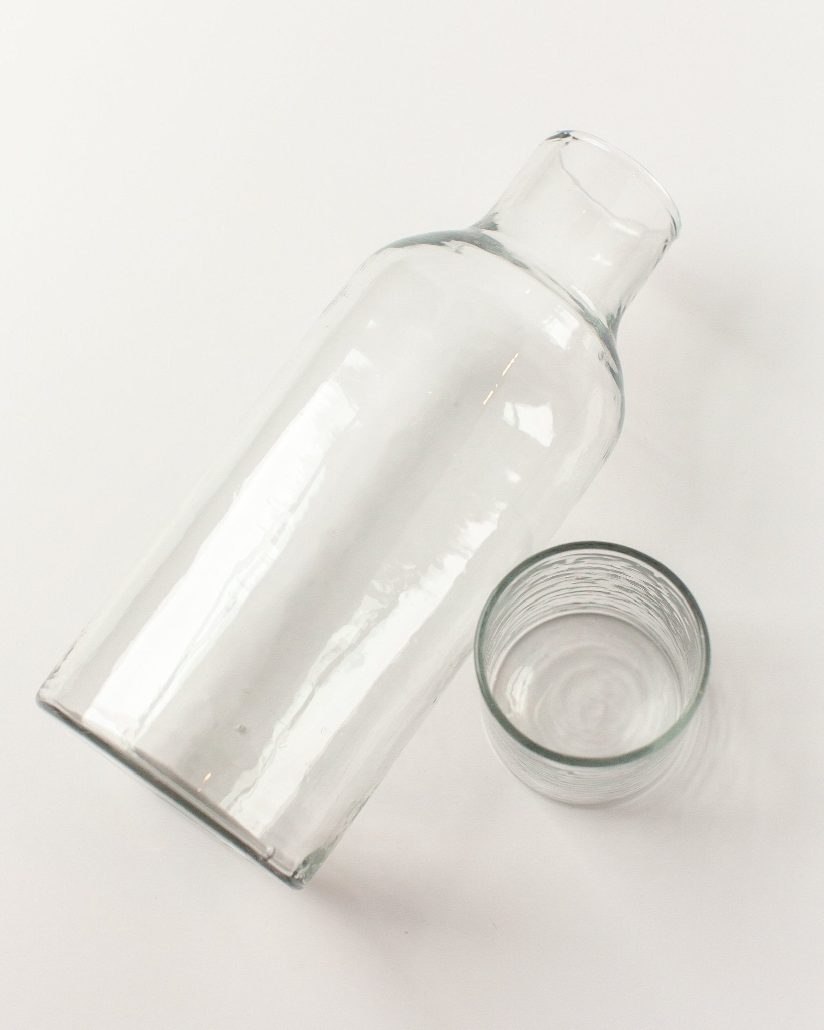 Handblown Hammered Glass Carafe Clear