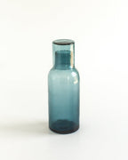 Handblown Hammered Glass Carafe Blue
