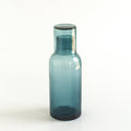 Handblown Hammered Glass Carafe Blue
