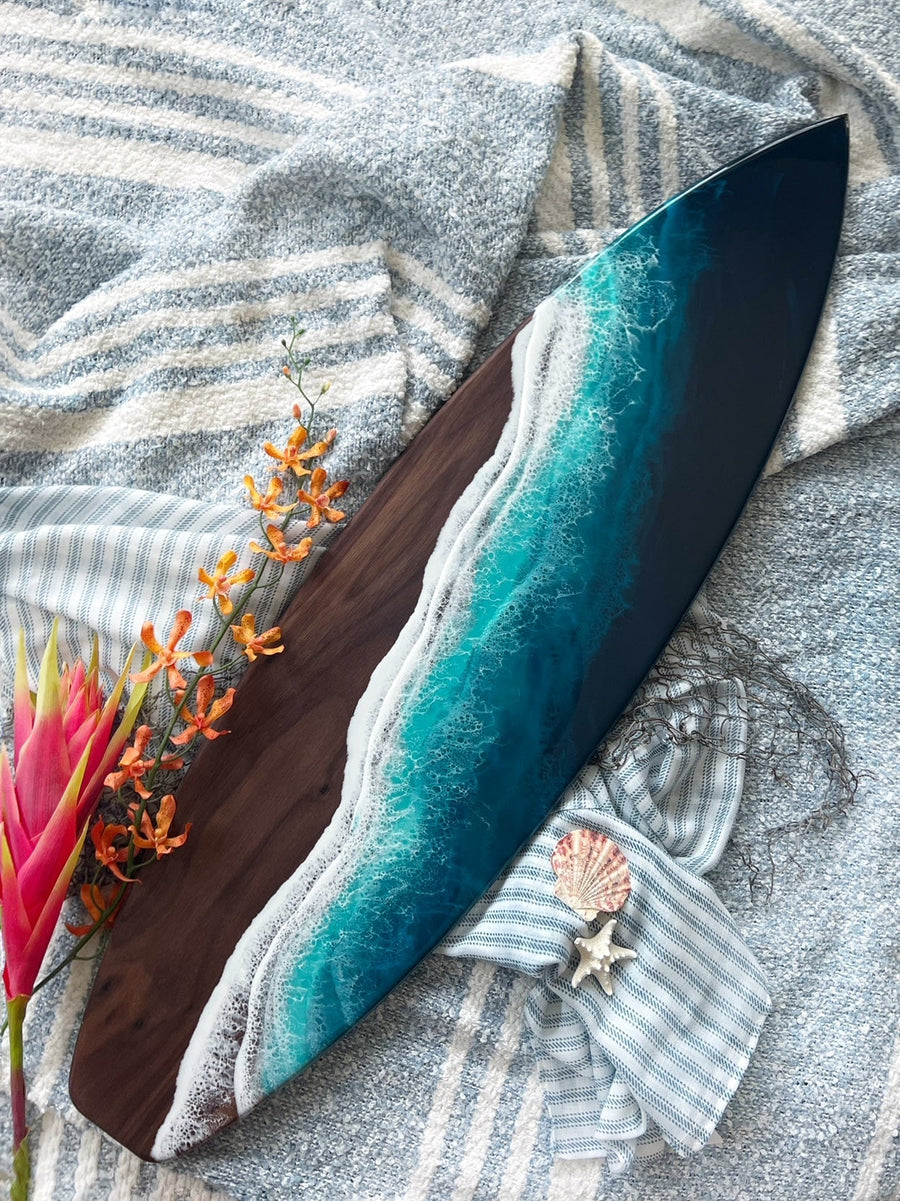 Hardwood Surfboards Black Walnut Bali Breeze (Dark Turquoise)