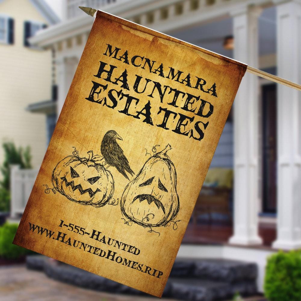 Haunted Estates Personalized Halloween Garden Flag Secondary image