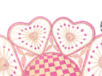 Heartfelt Woven Bread Basket Accented Borders Hot Pink
