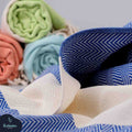 Herringbone Turkish Towel Dark Blue
