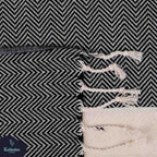 Herringbone Turkish Towel Black