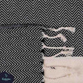 Herringbone Turkish Towel Black