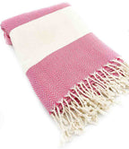 Herringbone Turkish Towel Hot Pink