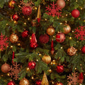 Holiday Shatterproof, 52 Count Christmas Tree Ornament Box Set, 80mm to 150mm with Reusable Tray