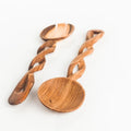 Olive Wood Spiral Salad Servers