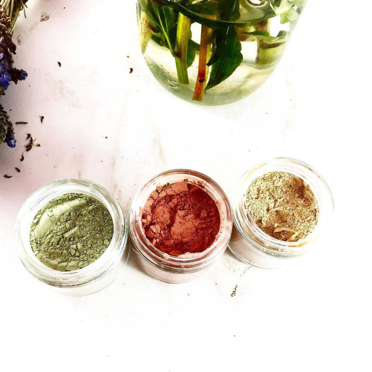 Clay Face Mask Trio Rose Clay French Green Clay Kaolin Clay Turmeric Kelp Calendula Secondary image