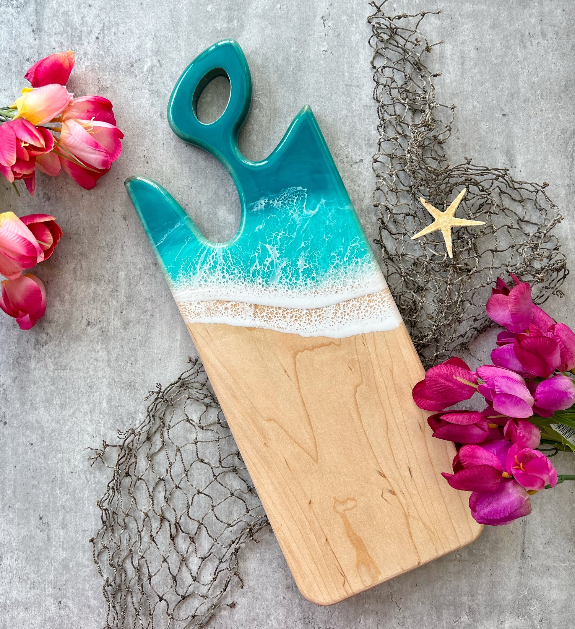 Medium Signature Handle Boards Maple Take Me To Tahiti (Light Turquoise)
