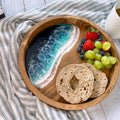 Wooden Ocean Serving Tray Bali Breeze (Dark Turquoise)